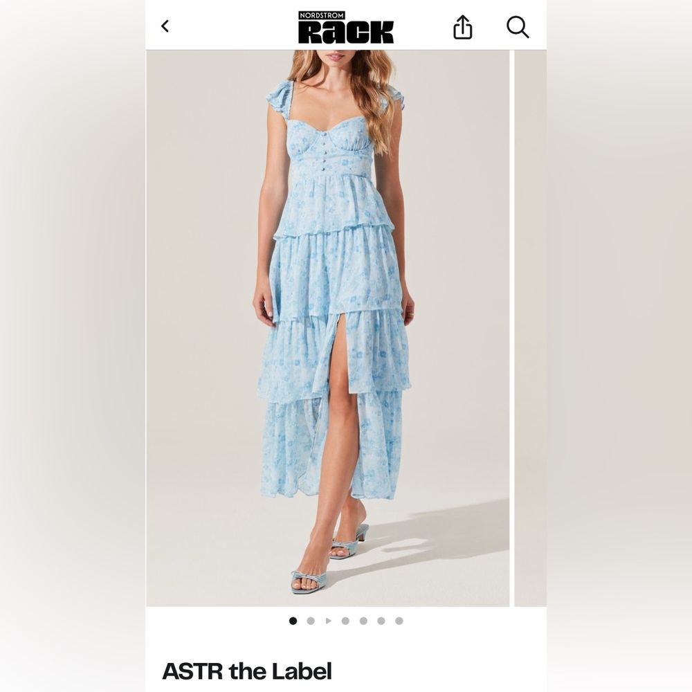 ASTR THE LABEL midsummer floral print tiered ruffle dress